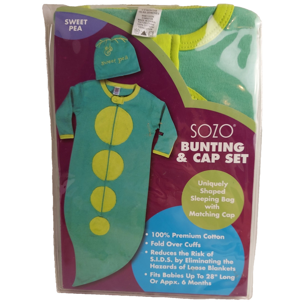 SOZO Bunting and Cap Set Sweet Pea Unisex Baby Newborn 0-6 Months Photography